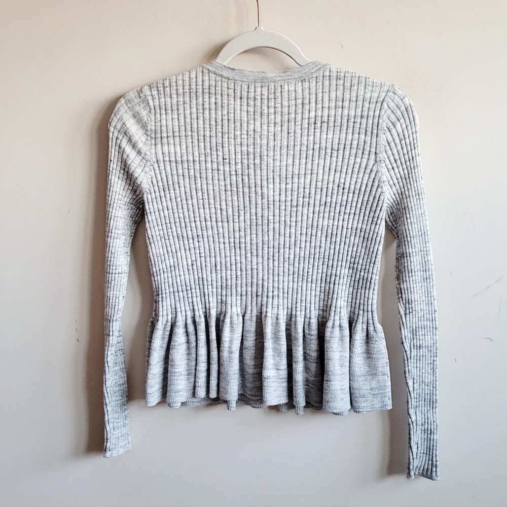 Rebecca Peplum Ribbed Cardigan Sweater - Picture 4 of 7